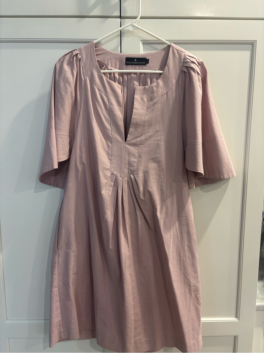 Pomander Place Dusty Rose Midi Dress with Flutter Sleeves